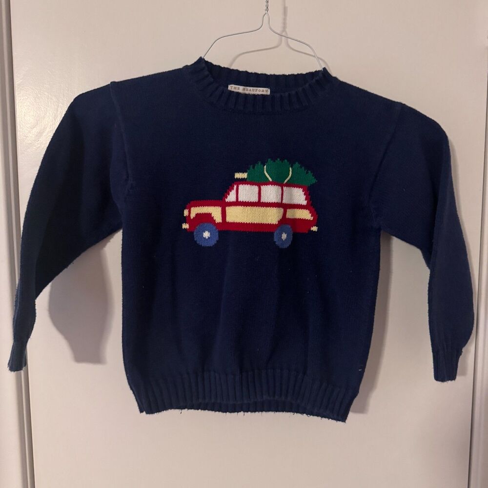 Boys 6 The Beaufort Bonnet Company Isaac's Intarsia Sweater in Nantucket Navy